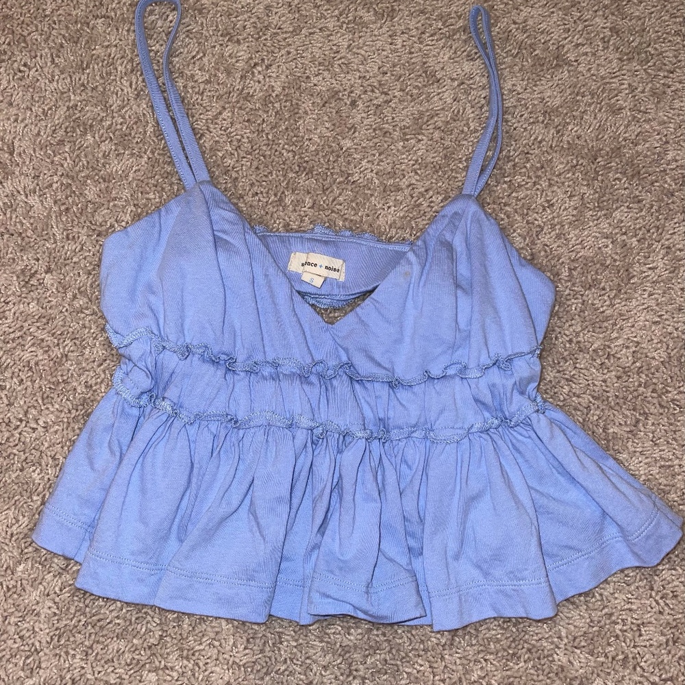 blue/purple crop top